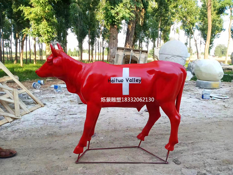 爍景玻璃鋼牛雕塑制作廠家,桂林不銹鋼牛雕塑